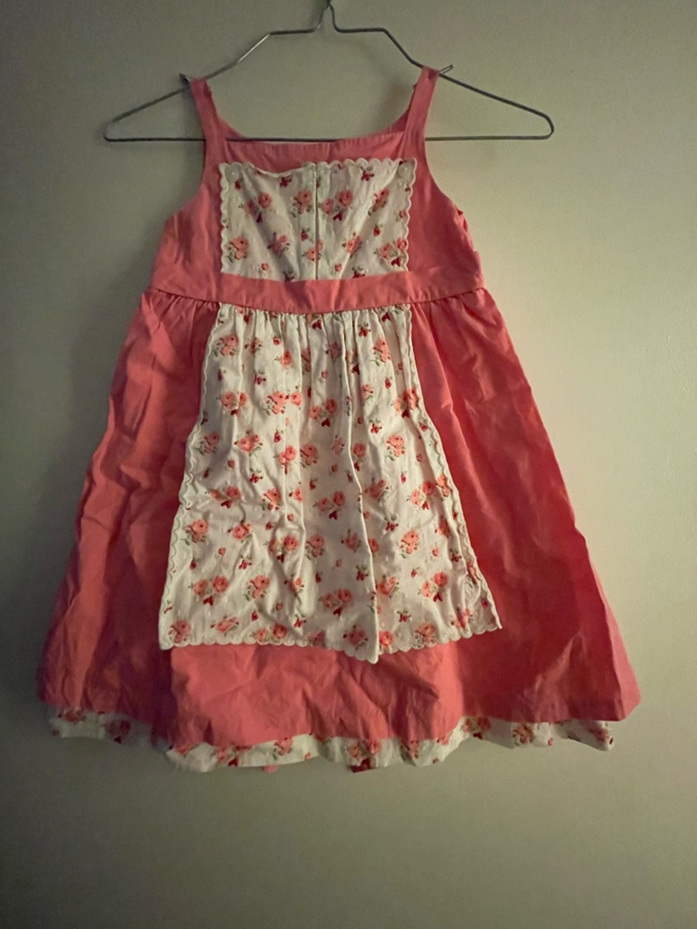 Janie and Jack Pink Floral Apron-Front Sundress